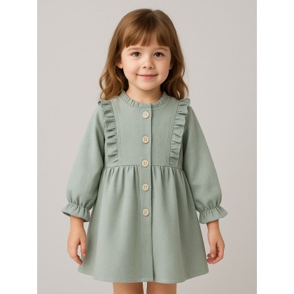 فستان بناتي لون أخضر