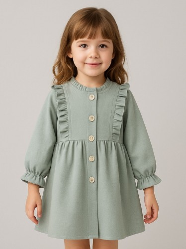 فستان بناتي لون أخضر
