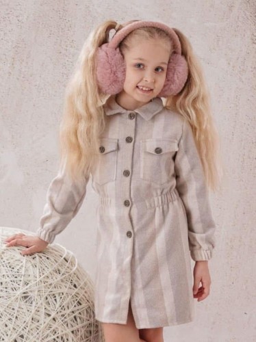 فستان بناتي لون بيج