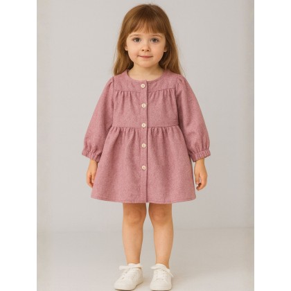 فستان بناتي لون زهري