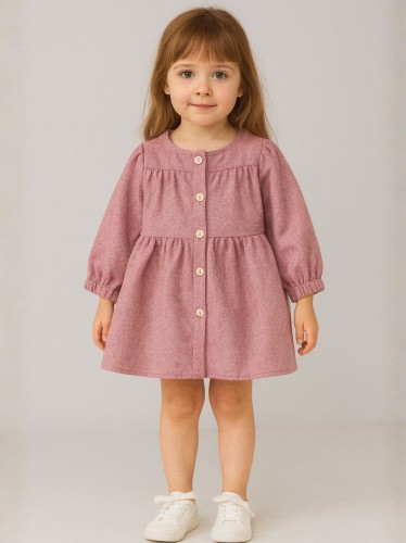 فستان بناتي لون زهري