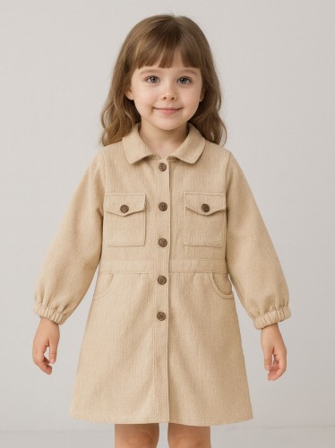 فستان بناتي لون بيج