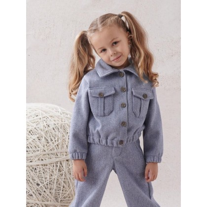 طقم بناتي قطعتين لون أزرق