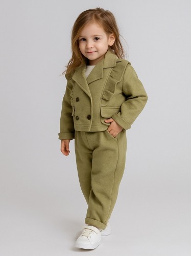 طقم بناتي قطعتين لون أخضر