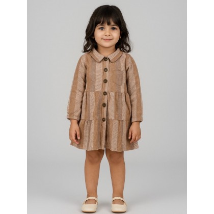 فستان بناتي لون بيج