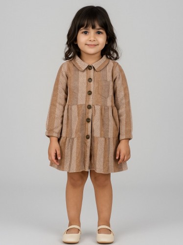 فستان بناتي لون بيج