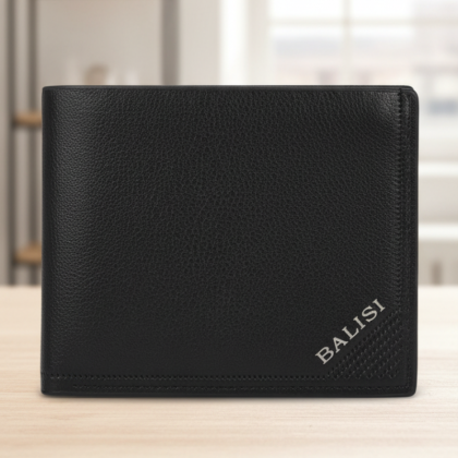 محفظة نقود وبطاقات شبابية ذات 7 جيوب مع سحاب من الجلد لون أسود ماركة Balisi