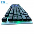 كيبورد وماوس VIPBEN F92 ضوئي سلكي للألعاب بألوان قوس قزح بإضاءة خلفية