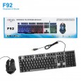كيبورد وماوس VIPBEN F92 ضوئي سلكي للألعاب بألوان قوس قزح بإضاءة خلفية