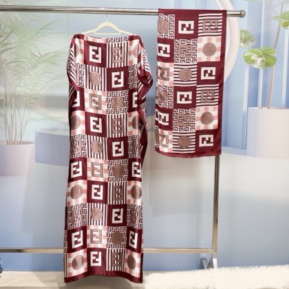 عباية ستان مع شال One Size