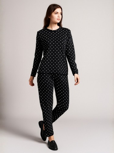 بيجامة ستاتية شتوية لون أسود