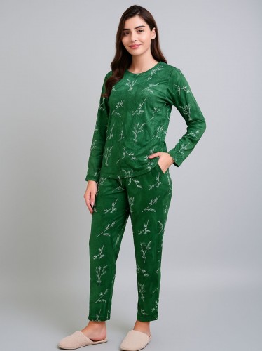 بيجامة ستاتية شتوية لون أخضر