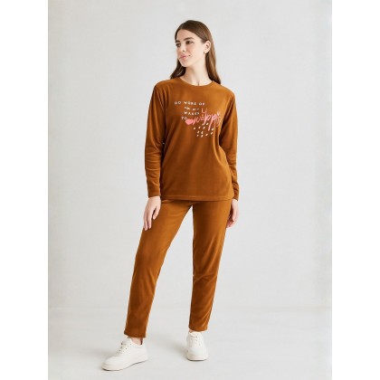 بيجامه ستاتي شتوي لون بني