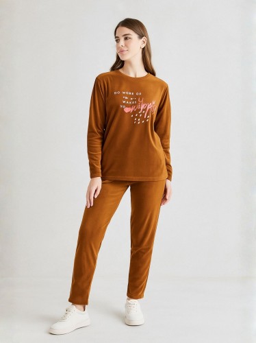 بيجامه ستاتي شتوي لون بني