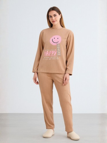 بيجامه ستاتي شتوي لون بيج