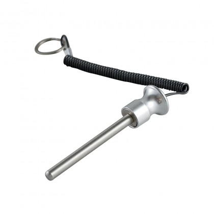 دبوس تثبيت معدني (Gym Machine Lock Pin) مصنوع من سبائك الألمنيوم، يُستخدم لتثبيت الأوزان أو المقابض في أجهزة الجيم