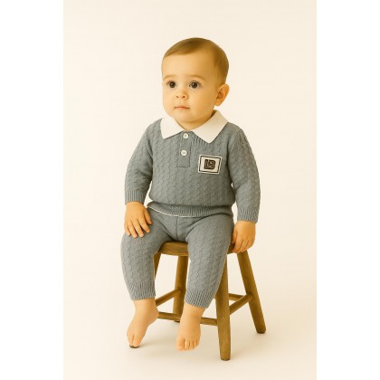 طقم صوف ولادي لون سكني