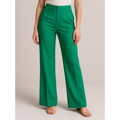 بنطلون ستاتي قماش لون أخضر