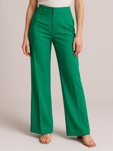 بنطلون ستاتي قماش لون أخضر