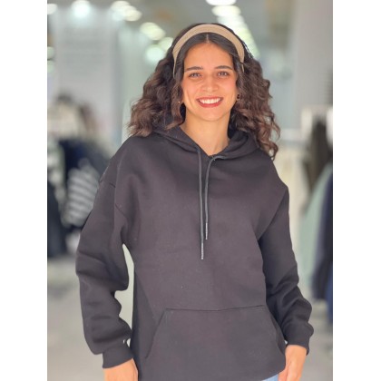 هودي ستاتي شتوي لون أسود