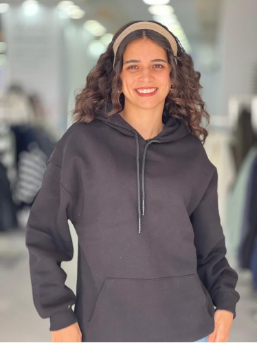 هودي ستاتي شتوي لون أسود