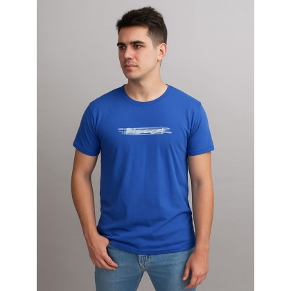 بلوزة نص كم رجالية لون أزرق