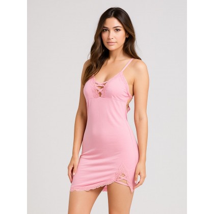 قميص نوم لانجري لون زهري