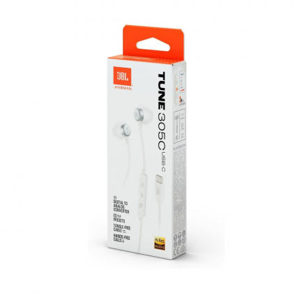 سماعات أذن سلكية JBL Tune 305C USB-C لون أبيض