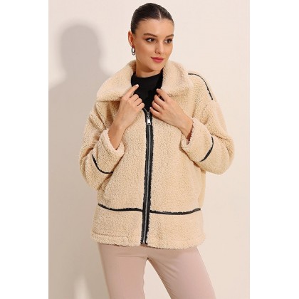 جاكيت ستاتي شتوي لون بيج