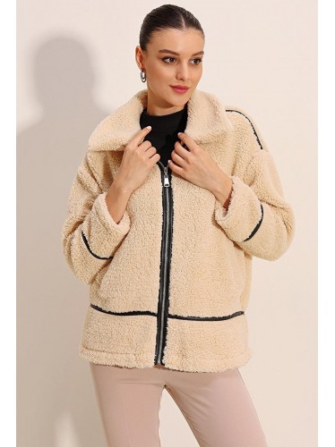 جاكيت ستاتي شتوي لون بيج