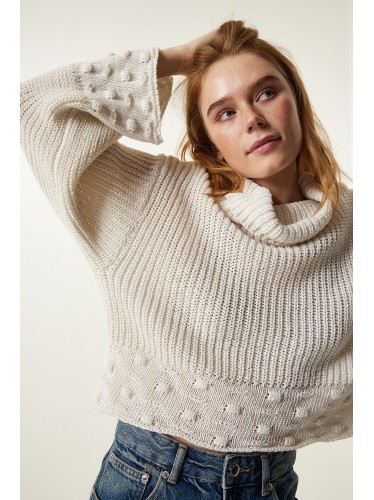 بلوزة ستاتي شتوي لون سكري Happiness Istanbul