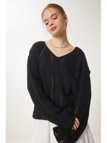 بلوزة ستاتي لون أسود Happiness İstanbul