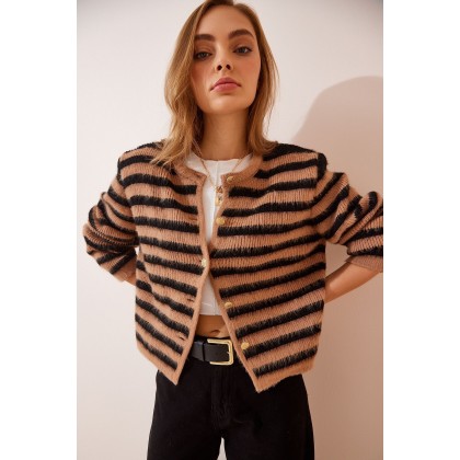 جرزة ستاتي لون أسود مخطط بيج