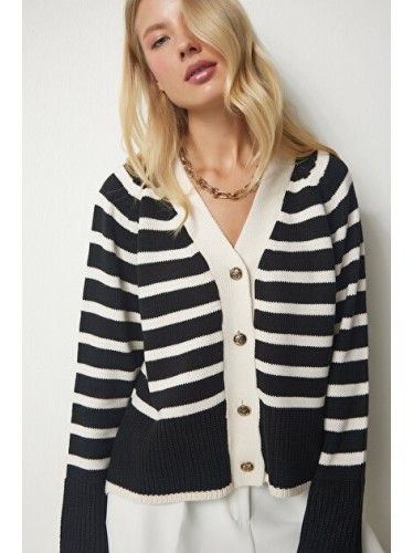 جرزة ستاتي لون أبيض مخطط أسود Happiness İstanbul