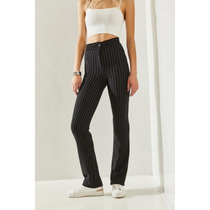 بنطلون ستاتي أسود مخطط