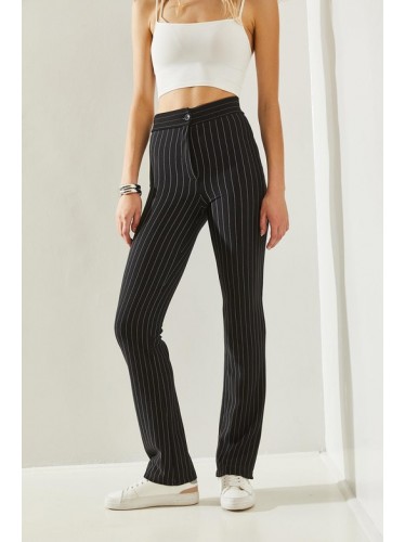 بنطلون ستاتي أسود مخطط Bianco Lucci