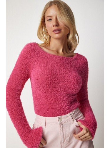 بلوزة ستاتي شتوي لون فوشي Happiness Istanbul