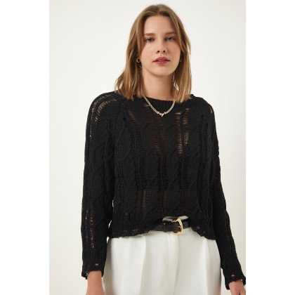 بلوزة ستاتي شتوي لون أسود