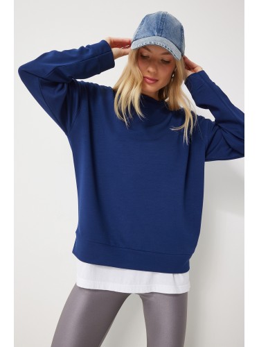 بلوزة ستاتي خريفي لون كحلي Happiness İstanbul