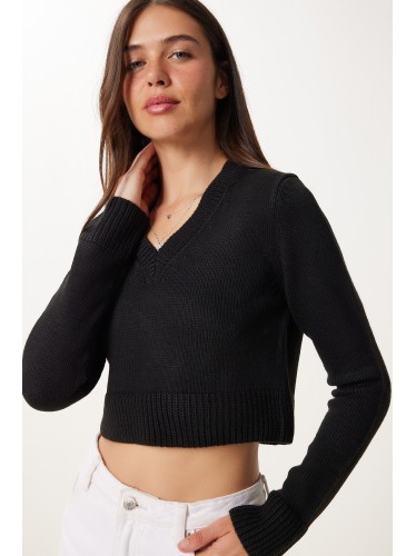 بلوزة ستاتي لون أسود Happiness İstanbul