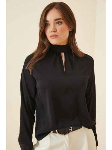 بلوز رسمي اسود سادة