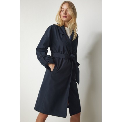 ترانشكوت طويل باللون الكحلي