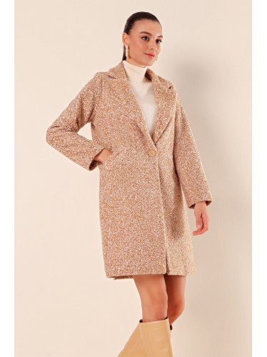 معطف كشمير نسائي أوفر سايز بلون كاميل – Bigdart