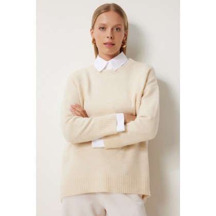 بلوزة ستوي طويلة ابيض سادة One Size