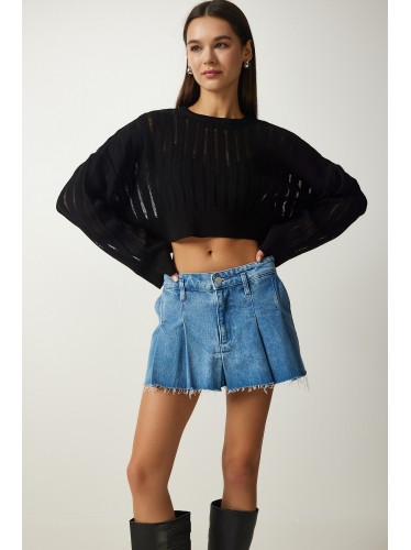 بلوزة صوف اسود One Size