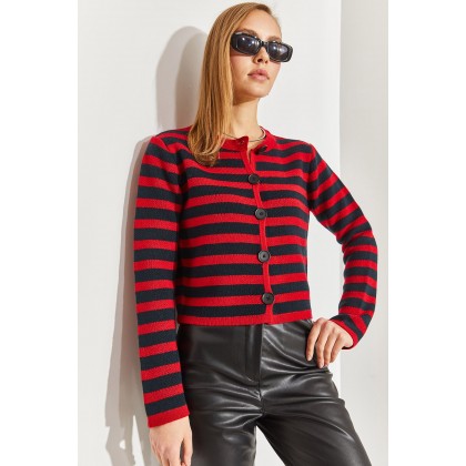 جرزة مخططة باللون الاحمر والكحلي One Size