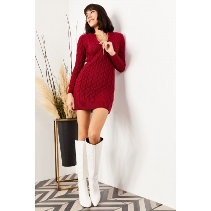 فستان صوف شتوية قصير One Size