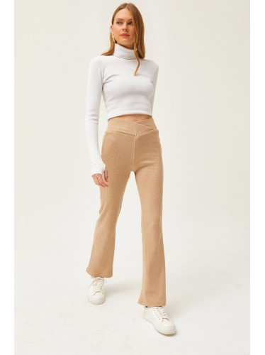 ليغينز نسائي مرتفع الخصر بتفاصيل رباط متقاطع – Olalook