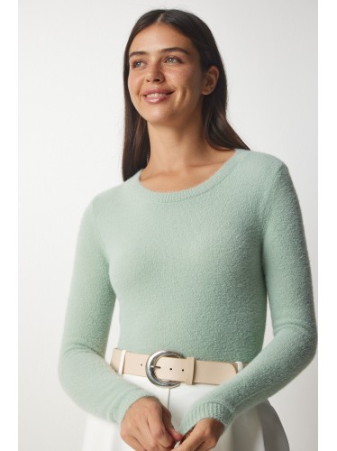 بلوزة شتوية قبة سبعه لون اخضر فاتح