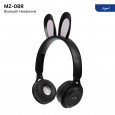 سماعة الراس MZ08R اللاسلكية مع اذان الارنب لطلاب المدارس، بصوت ستيريو، تصميم قابل للطي